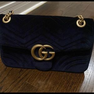 Gucci black velvet shoulder bag